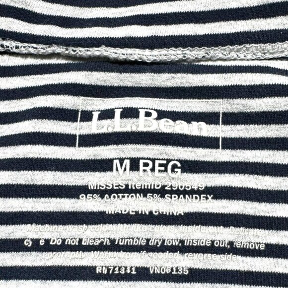 L.L. Bean Ultrasoft Sweats Jacket Stripe Size Medium Gray/Blue - Picture 3 of 6